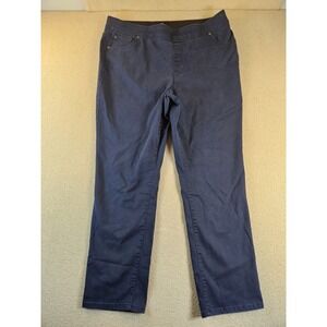 Kim Rogers Women's Size 16 Navy Blue Pull On Stretch Straight Leg Pants